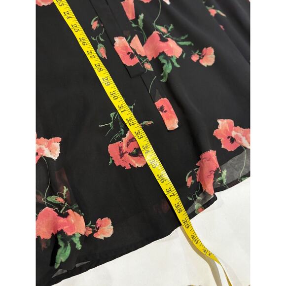 Nine West Sz 4 Dress Floral Chiffon Ruffle Flared Sleeve Boho Fairy Party Classy - Picture 5 of 7